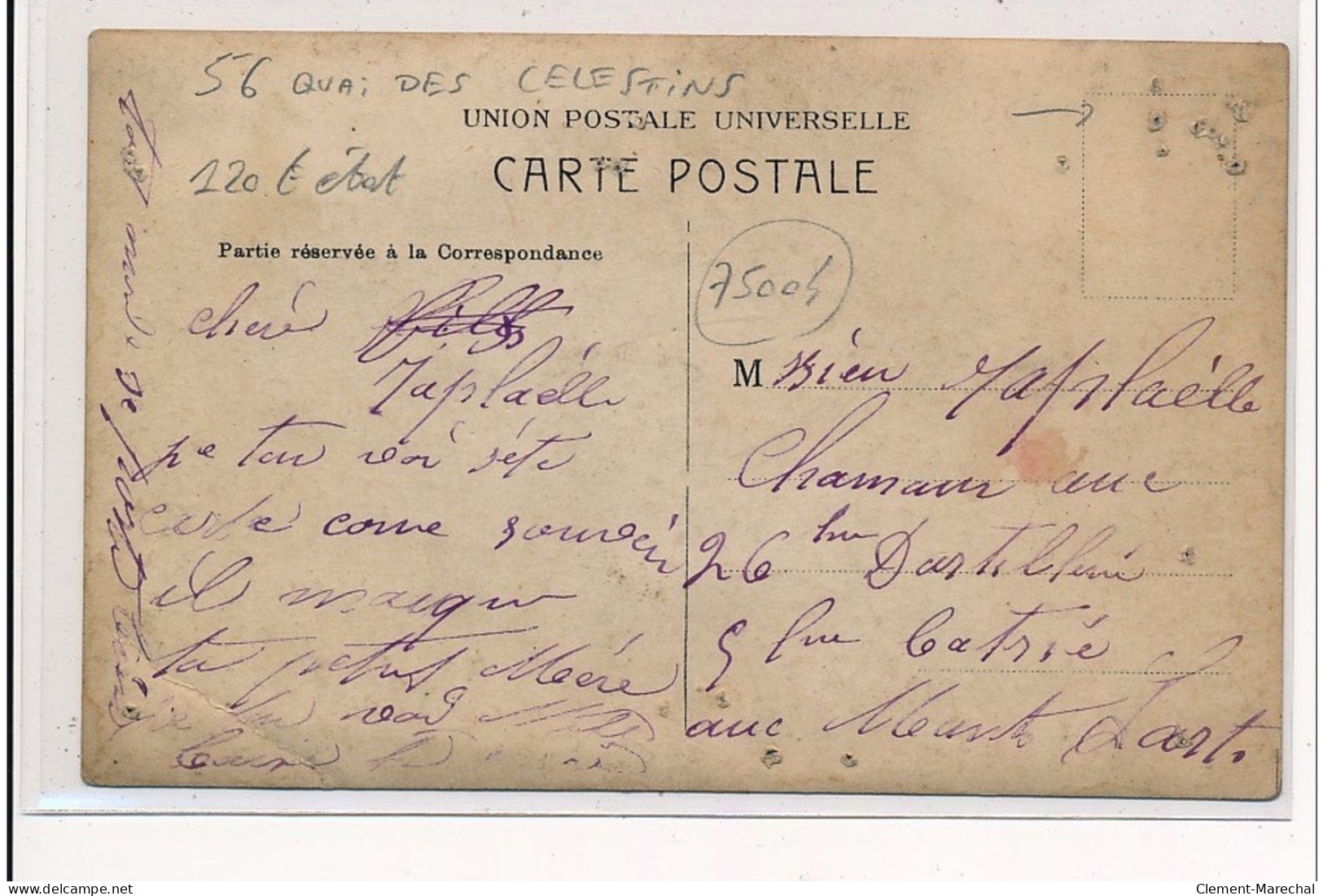 PARIS : Carte Photo Du Liquoriste Du Pont Marie Au 56 Quai Des Celestins - état - Distretto: 04