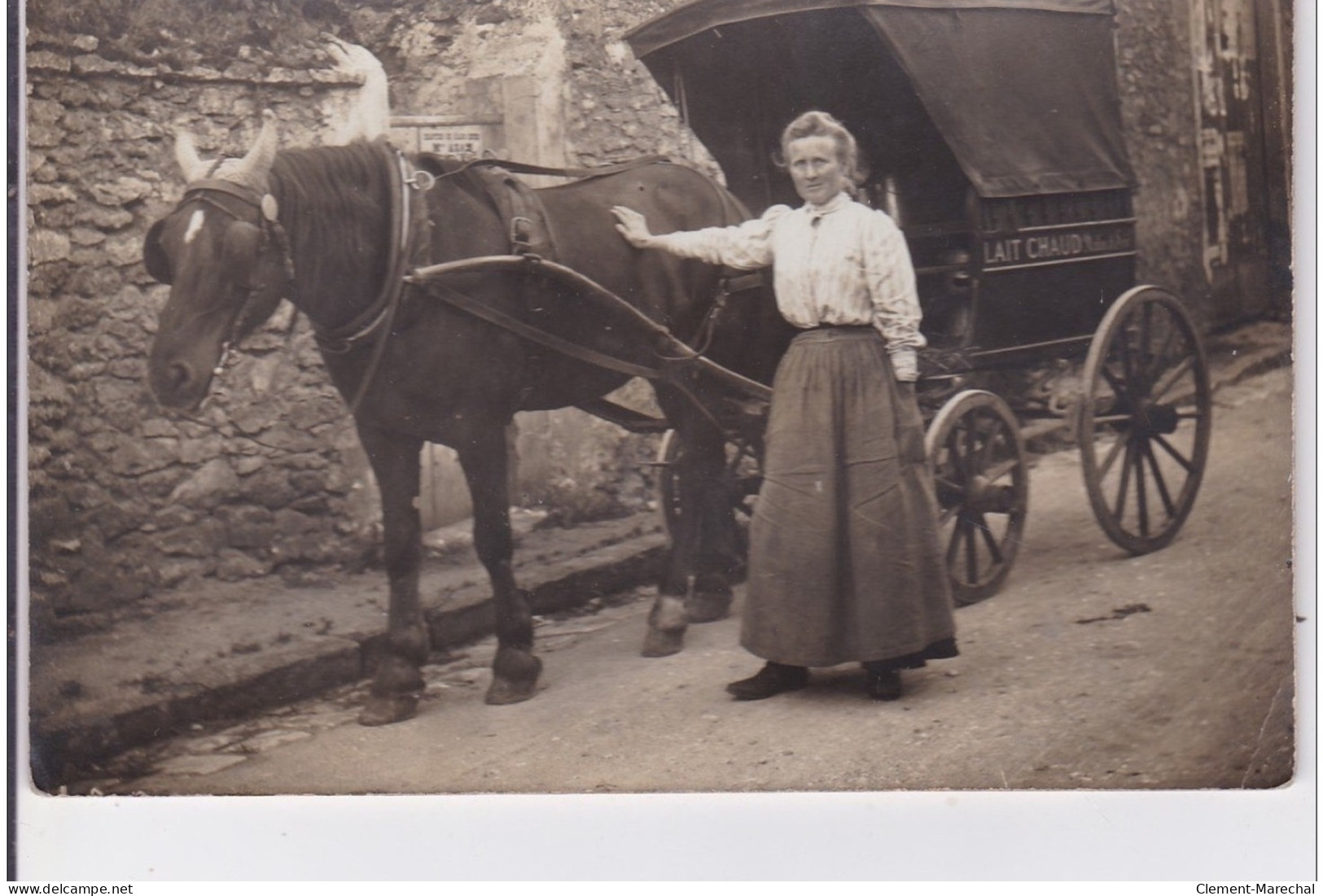 EPINAY SUR ORGE (environs) : Carte Photo D'une Laitière Et De Son Attelage De Livraison (famille CHANOT) - Très Bon état - Epinay-sur-Orge