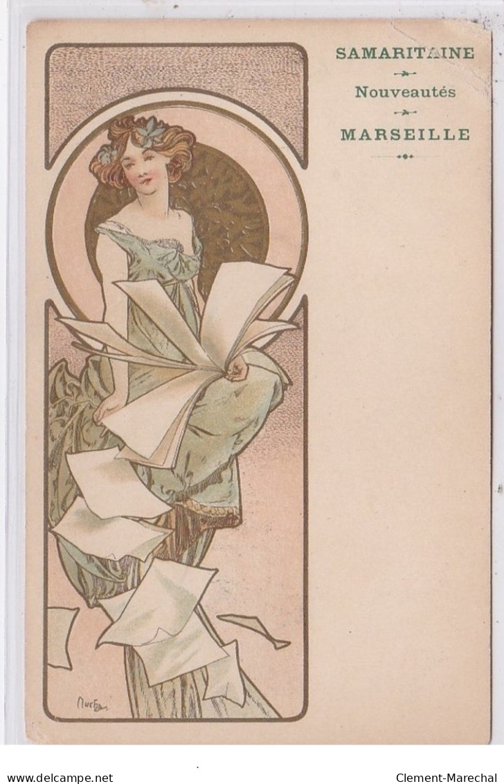 MUCHA Alphonse : Rêverie (avec Publicité Samaritaine A  Marseille) - état (coins Pliés Et Un Coin Manquant) - Mucha, Alphonse