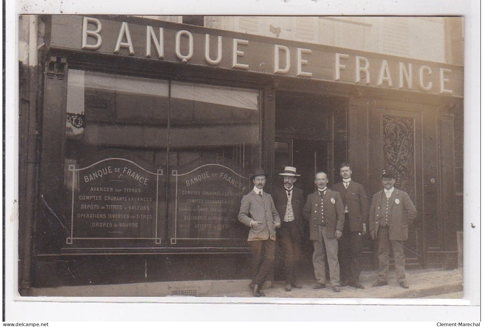 PONTOISE : Carte Photo De La Banque De France Vers 1910  - Très Bon état - Pontoise