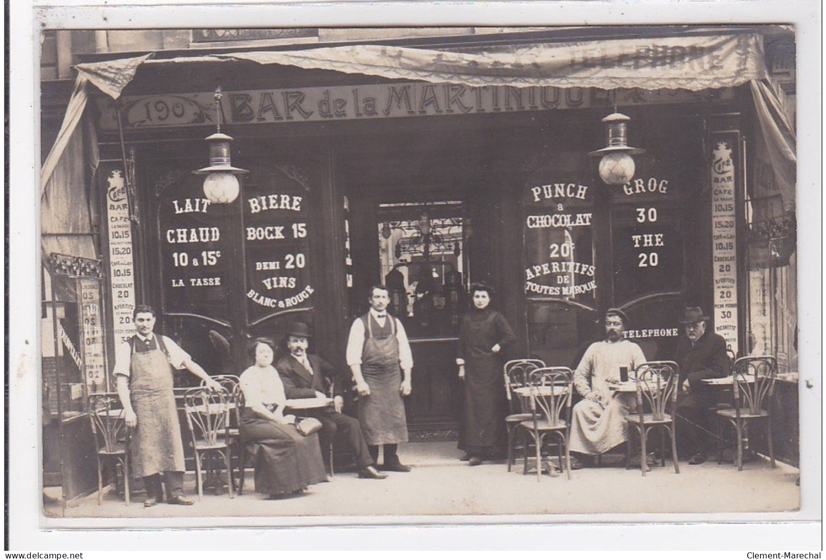 PARIS : Carte Photo D'un Café Bar De La Martinique Au 190 Rue De Courcelles - Très Bon état - Arrondissement: 17