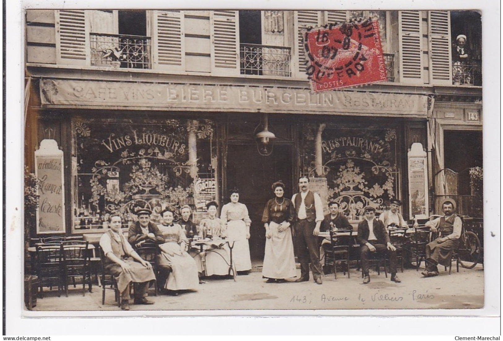 PARIS : Carte Photo D'un Café Au 143 Avenue De Villiers - Très Bon état - Distrito: 17