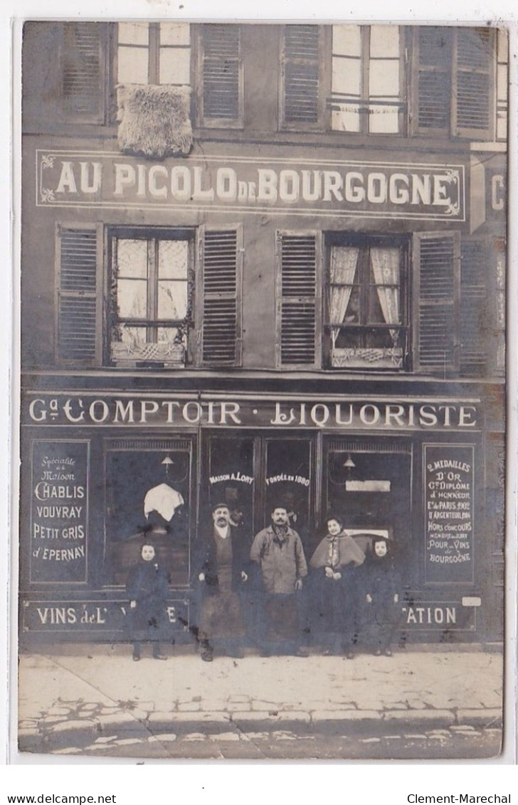 PARIS : Carte Photo Du Marchand De Vins Le Picolo De Bourgogne Au 184 Avenue De Versailles - Bon état - District 16