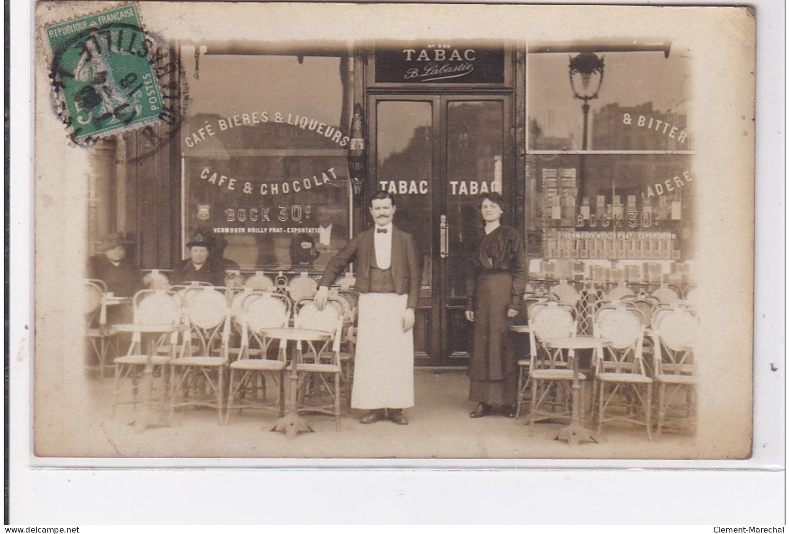 PARIS : Carte Photo Du Café LABASTIE Au 150 Avenue Felix Faure - Bon état (un Coin Plié) - District 15