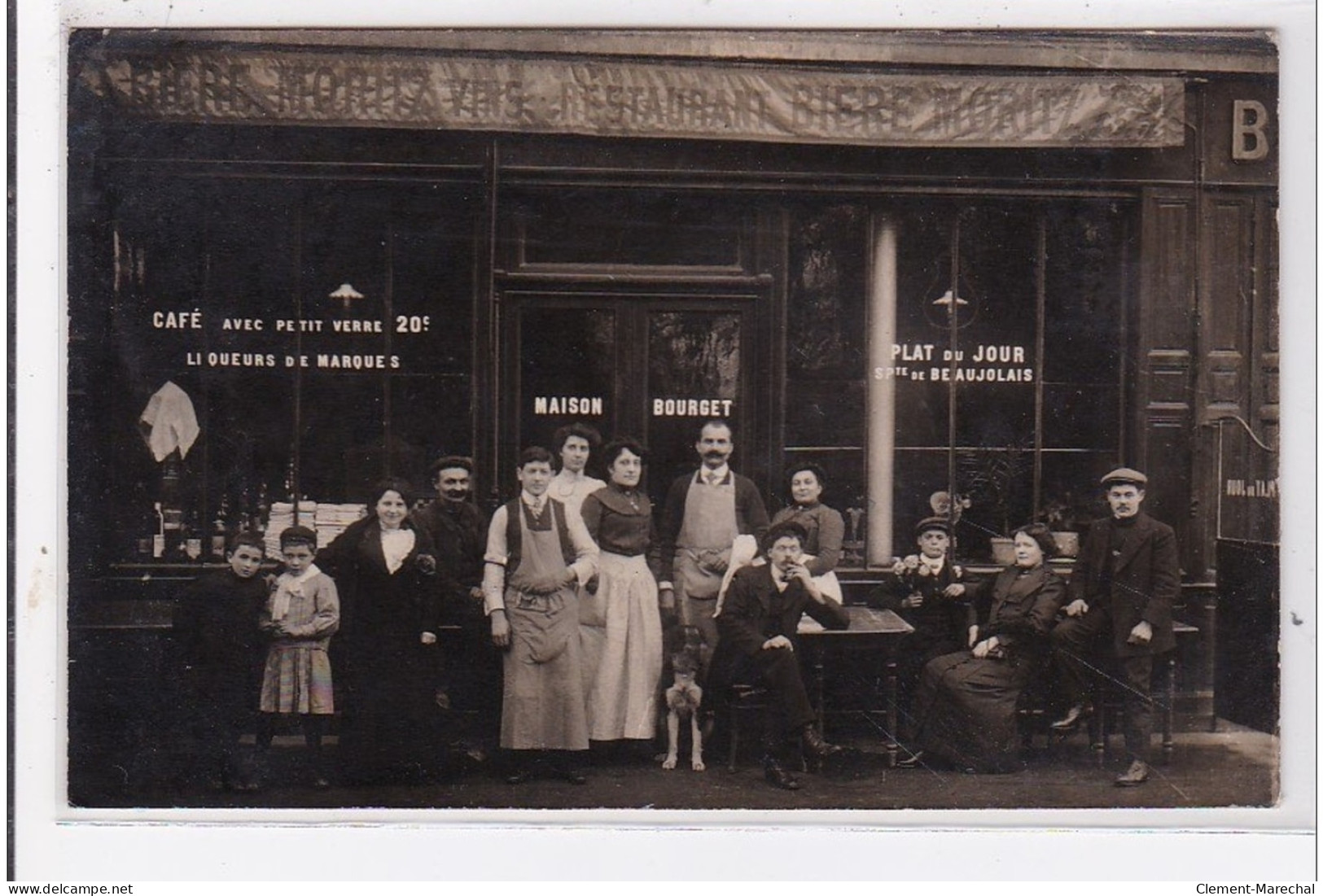 PARIS : Carte Photo Du Café BOURGET Au 2 Bld Garibaldi - Très Bon état - District 15