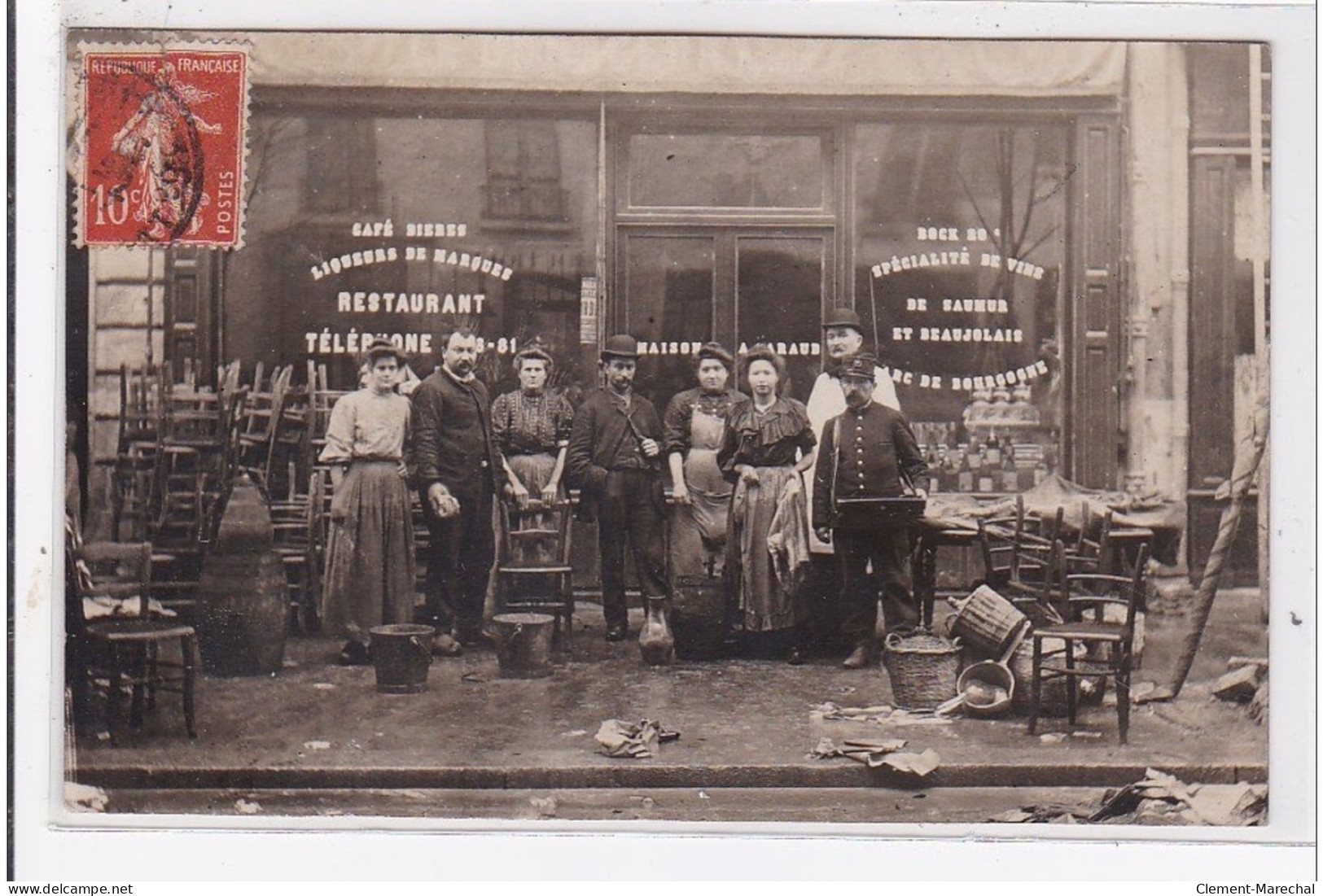 PARIS : Carte Photo Du Café """"le Bourgeon"""" Au 8 Rue De Prague (maison Caraud) (inondation 1910-voir Texte)- Très Bo - Arrondissement: 12