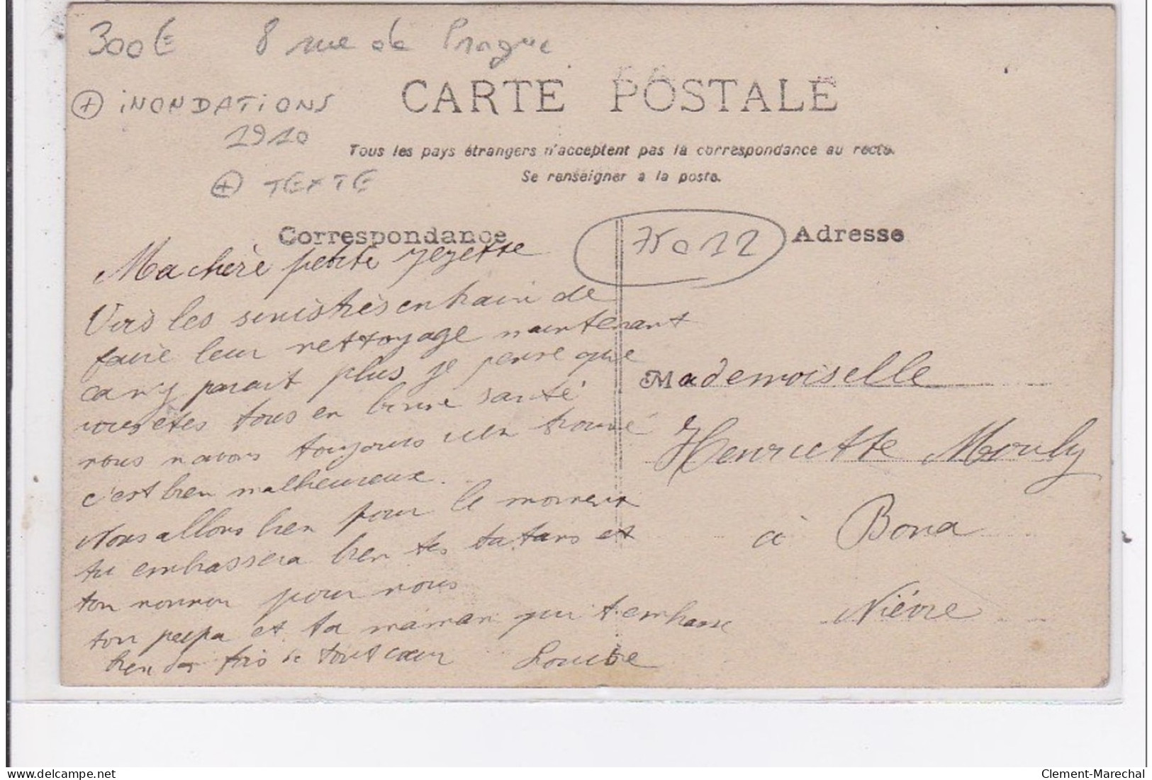 PARIS : Carte Photo Du Café """"le Bourgeon"""" Au 8 Rue De Prague (maison Caraud) (inondation 1910-voir Texte)- Très Bo - Arrondissement: 12