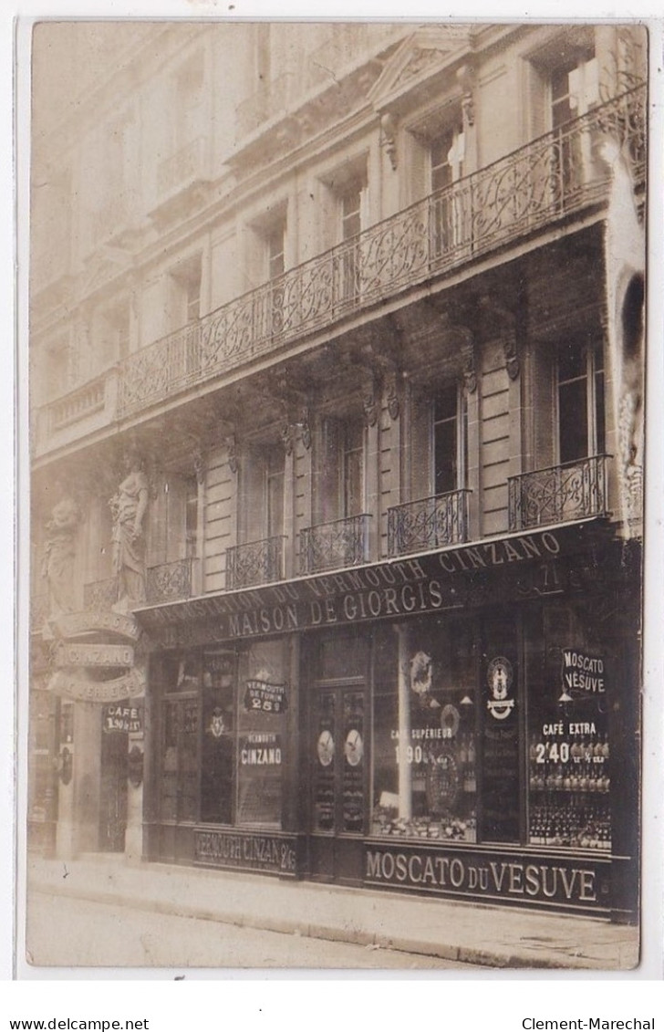 PARIS : Carte Photo Du Marchand De Vins DE GIORGIS Au 9 Rue De Provence - Bon état (éraflure Au Dos) - District 09