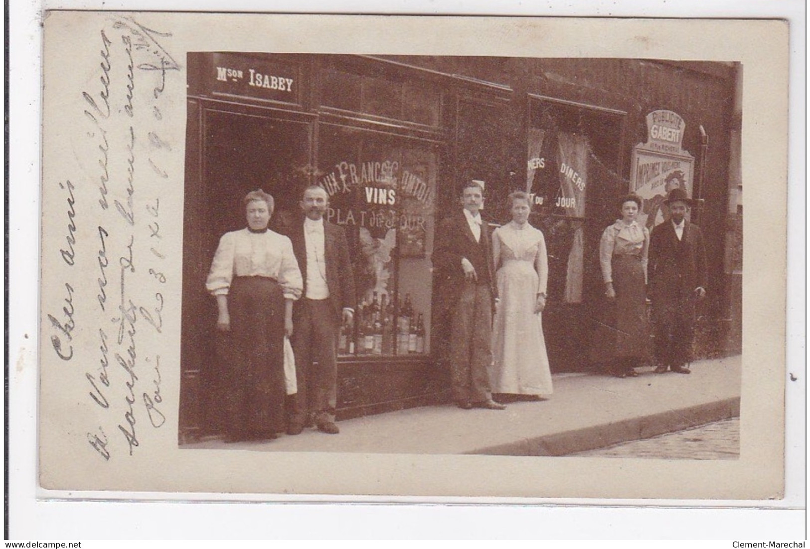 PARIS : Carte Photo Du Café Et Marchand De Vins ISABEY Au 9 Rue Bellefond - Très Bon état - Arrondissement: 09