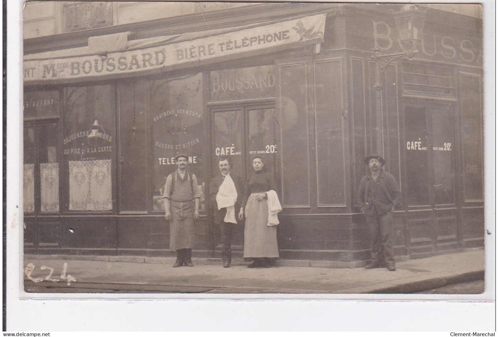 PARIS : Carte Photo Du Café BOUSSARD Au Croisement Avenue De La Motte Piquet Et Bougainville - Très Bon état - District 07