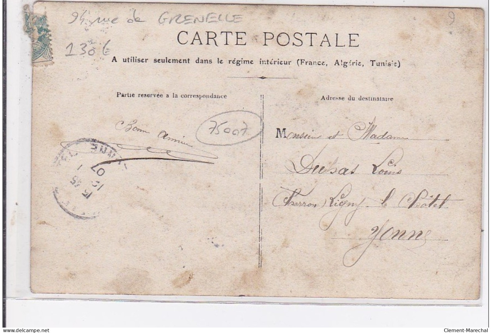 PARIS : Carte Photo Du Café LATAPIE Au 94 Rue De Grenelle (cocher)- Très Bon état - District 07