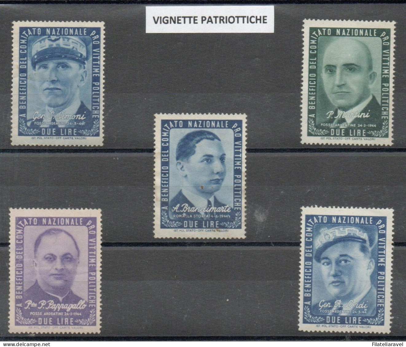 ITALIA - EMISSIONI DI BENEFICENZA.  1945/46 "Comitato Nazionale Pro Vittime Politiche" N. 9 Vignette. - 1946-60: Mint/hinged