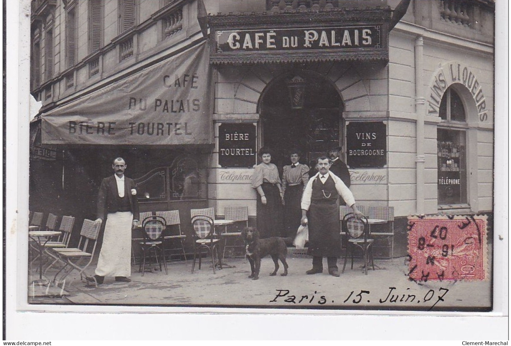 PARIS : Carte Photo Du Café Du Palais Au 21 Rue D'Antin  - Très Bon état - Paris (02)