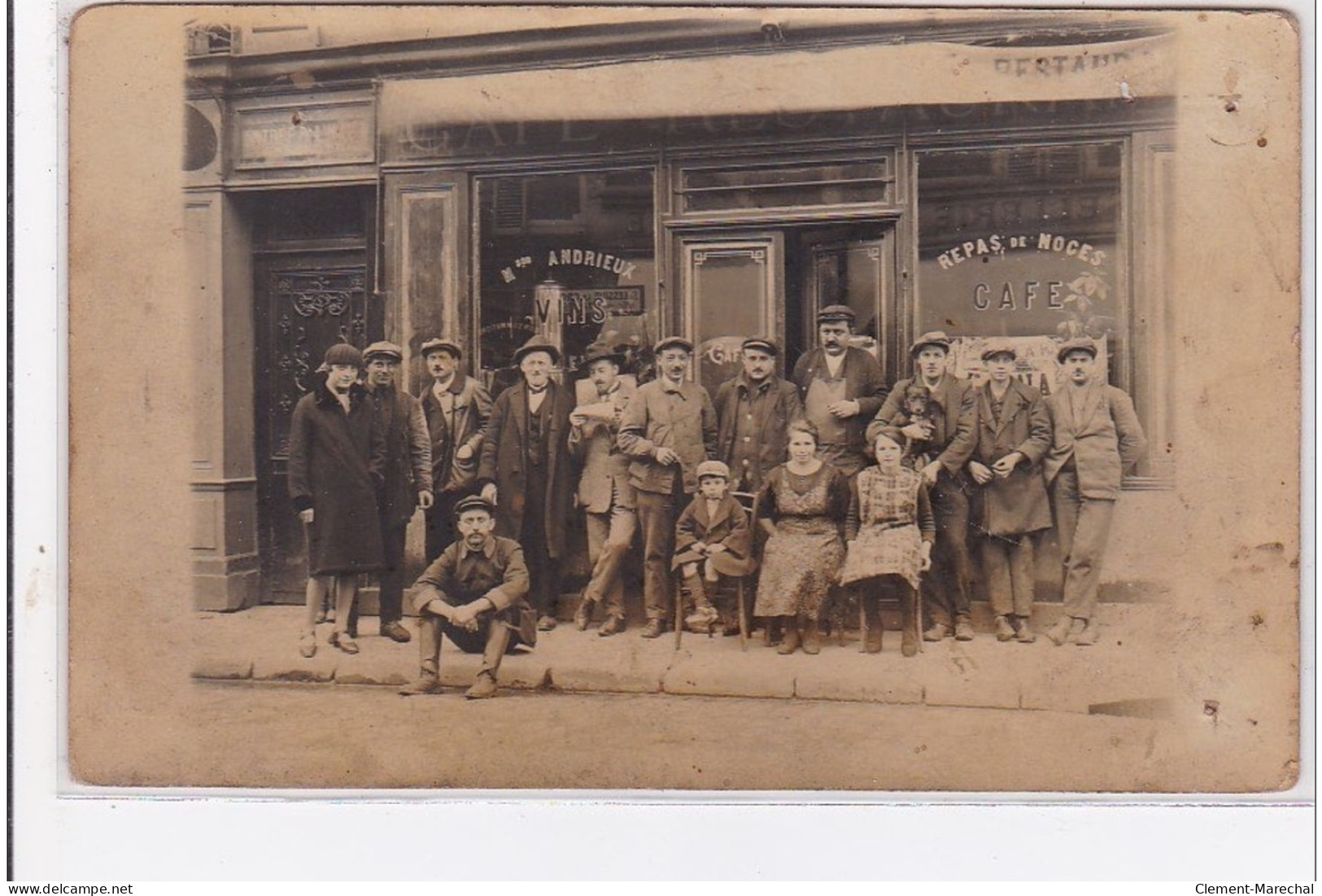 IVRY : Carte Photo Du Café Andrieux - 50 Rue Hoche - état (quelques Trous) - Ivry Sur Seine