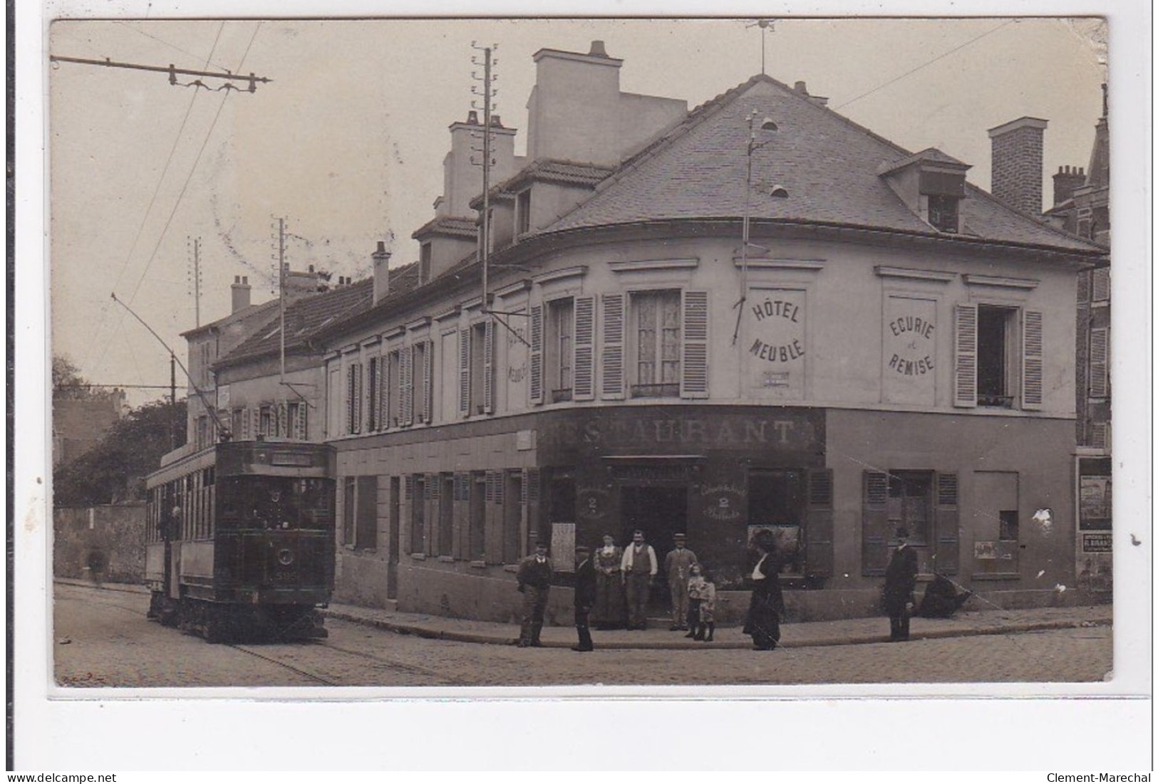 CHATILLON : Carte Photo Du Tramway Devant Le Restaurant Gondard - Très Bon état - Châtillon