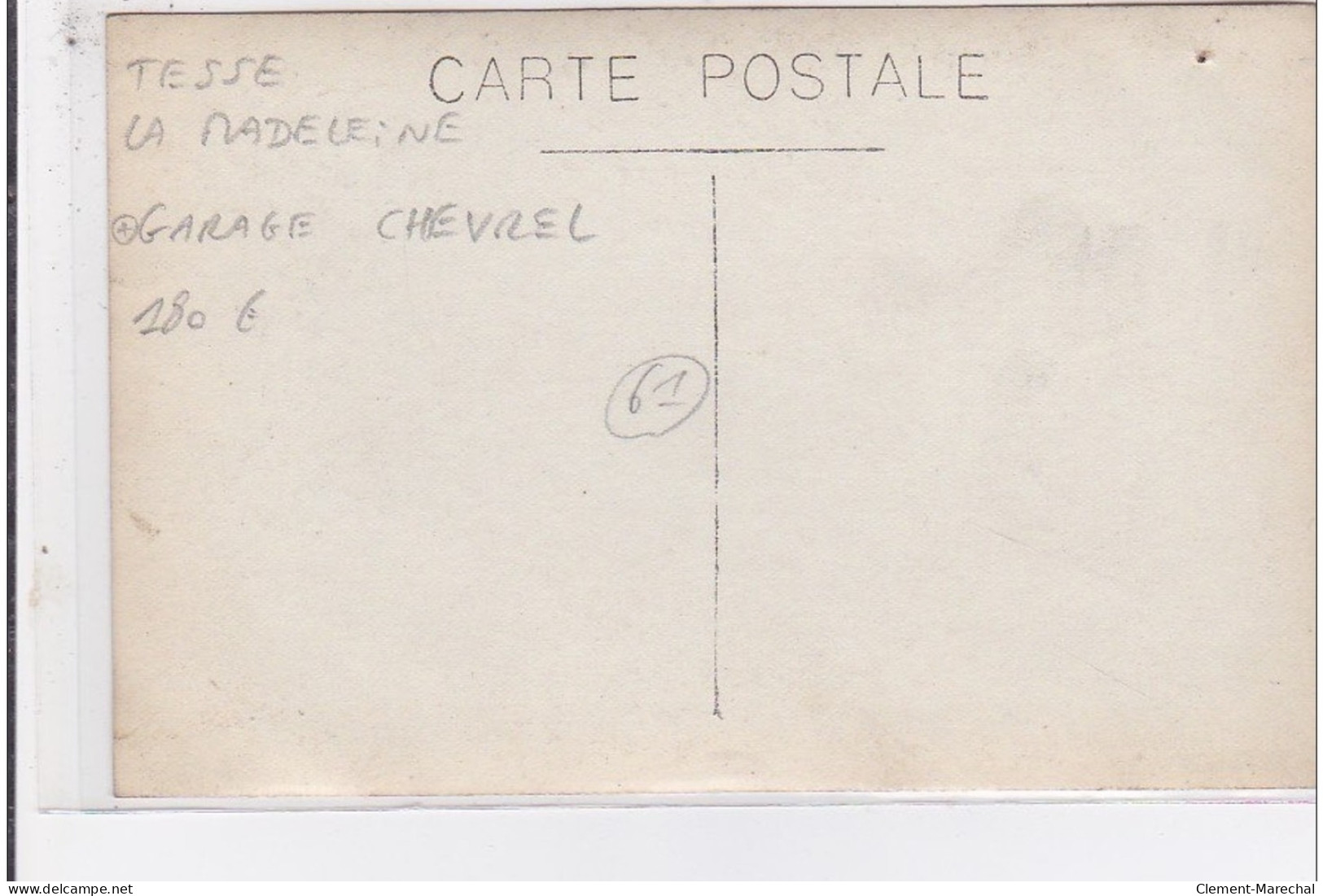 TESSE LA MADELEINE : Carte Photo Du Garage Automobile CHEVREL - Très Bon état - Autres & Non Classés