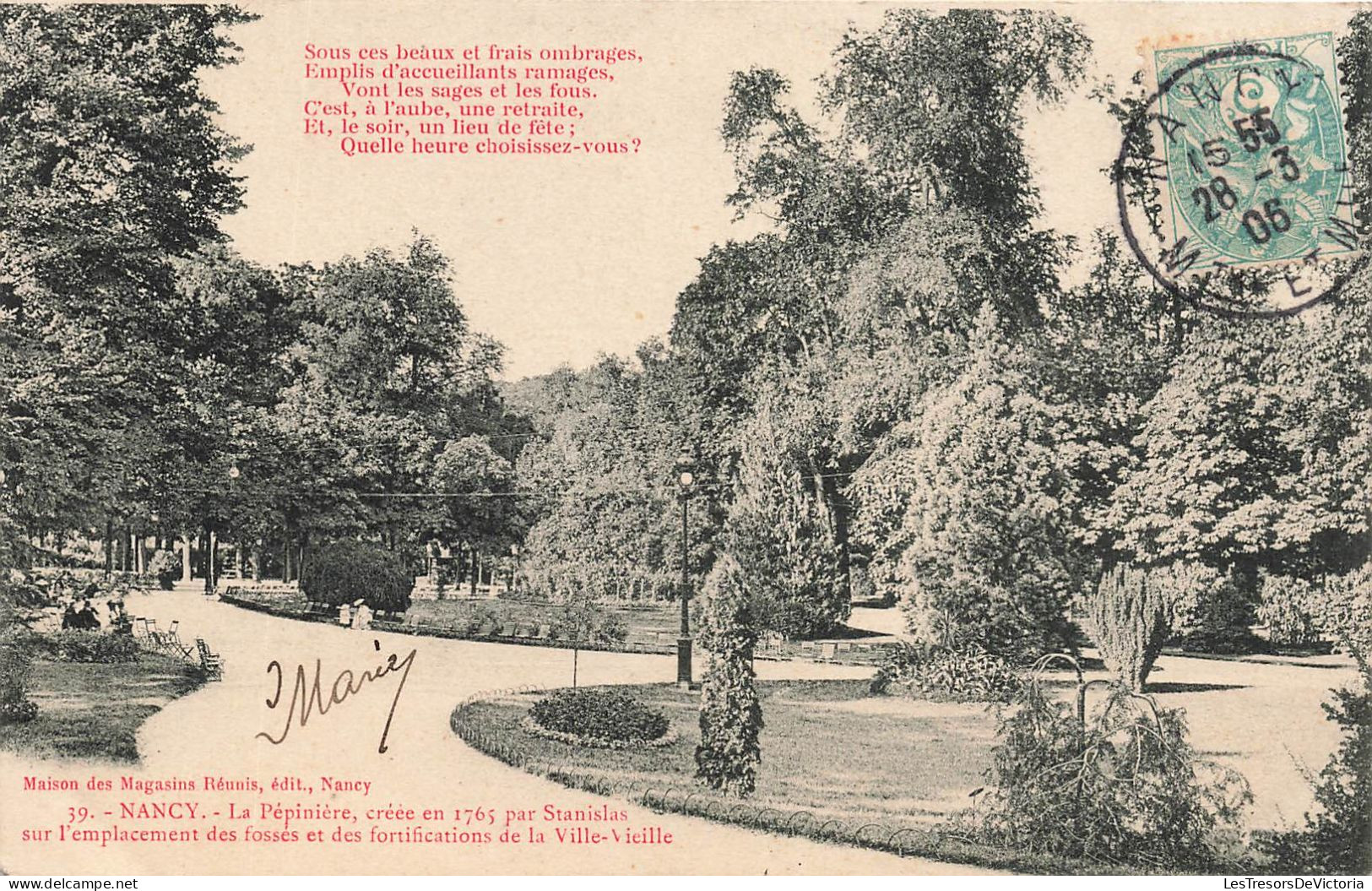 FRANCE - Nancy - La Pépinière - Créee En 1765 Par Stanislas - Animé - L'emplacement Des Fosses - Carte Postale Ancienne - Nancy