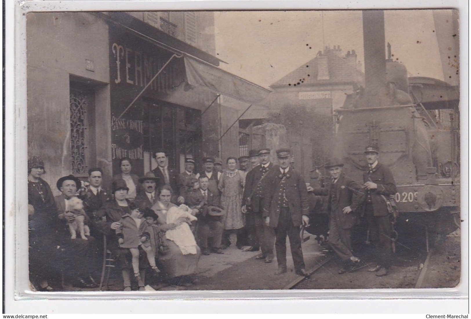 LIVRY GARGAN : Carte Photo Du Tramway Devant L'hotel Terminus (train) - Très Bon état - Livry Gargan