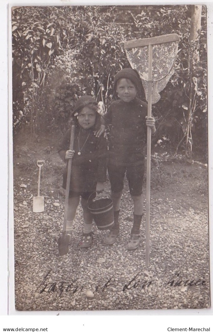 MESNIL VAL : Carte Photo De Deux Jeunes Pêcheurs Vers 1910 - Très Bon état - Mesnil-Val