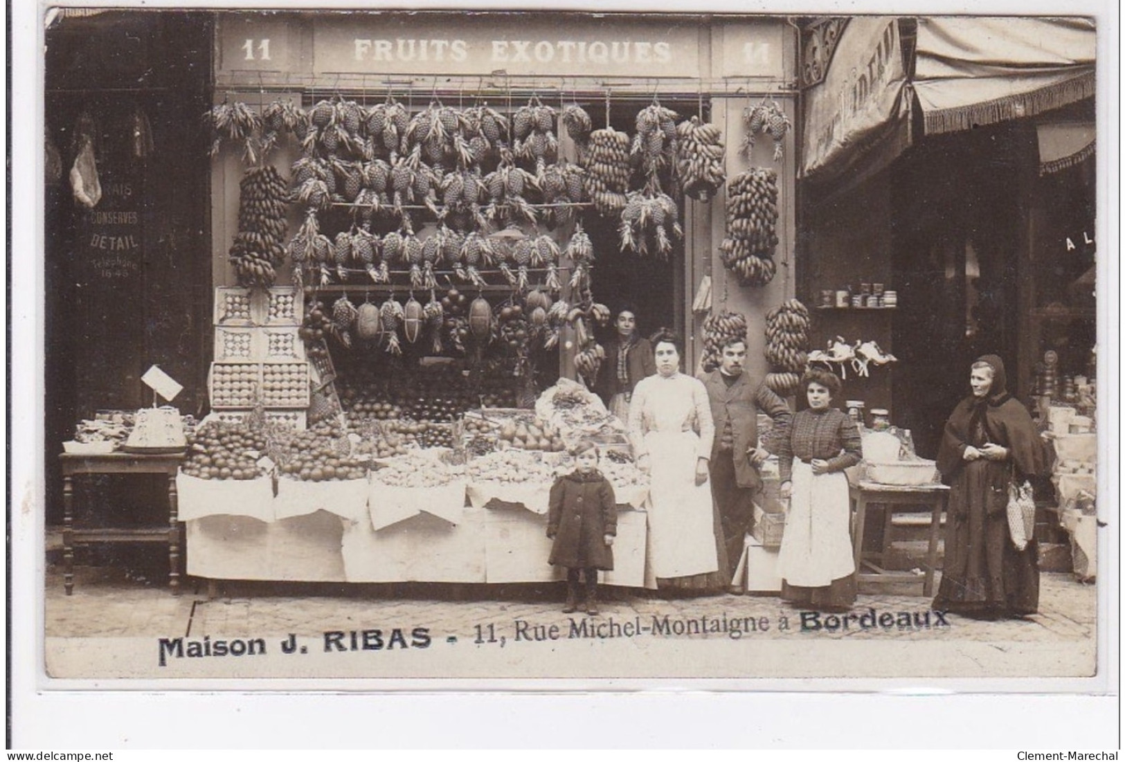 BORDEAUX : Carte Photo Du Magasin De Fruits Exotiques RIBAS Au 11 Rue Michel-Montaigne - Très Bon état - Bordeaux