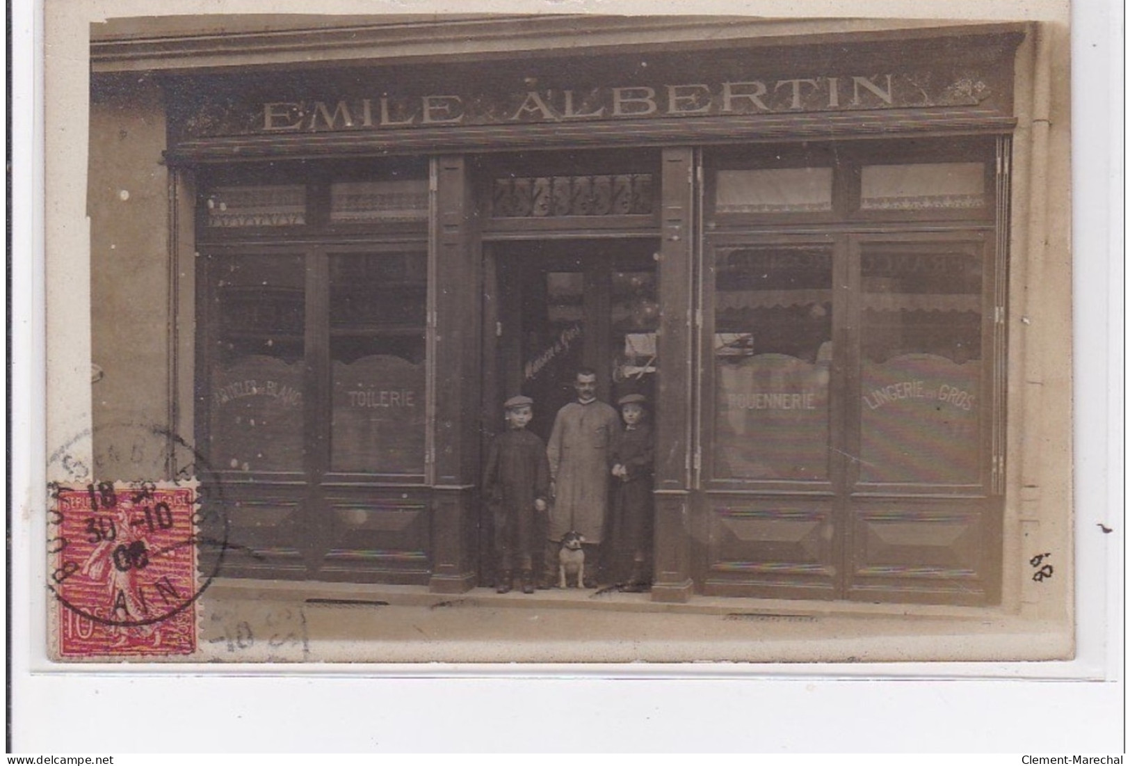 BOURG EN BRESSE : Carte Photo Du Magasion  ALBERTIN Emile (toilerie - Rouennerie - Tissus En Gros)- Très Bon état - Other & Unclassified