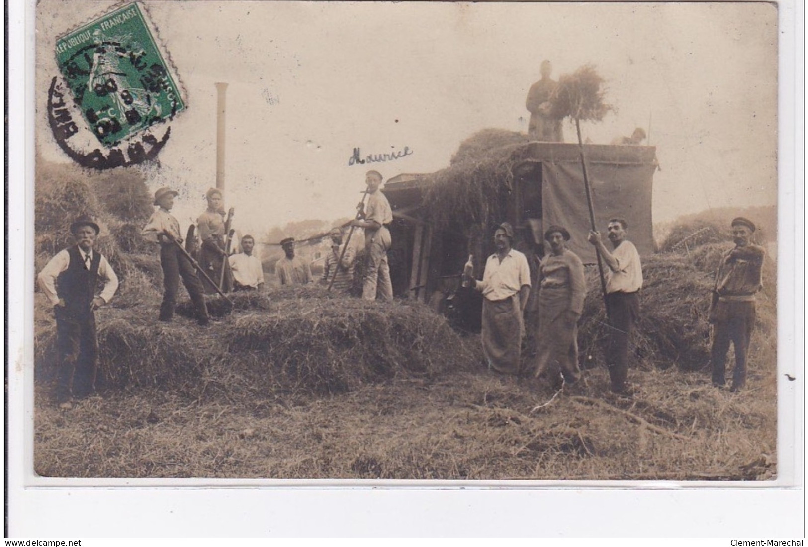 LAGNY (environs) : Carte Photo D'une Batteuse Vers 1910  - Bon état (un Plis) - Lagny Sur Marne