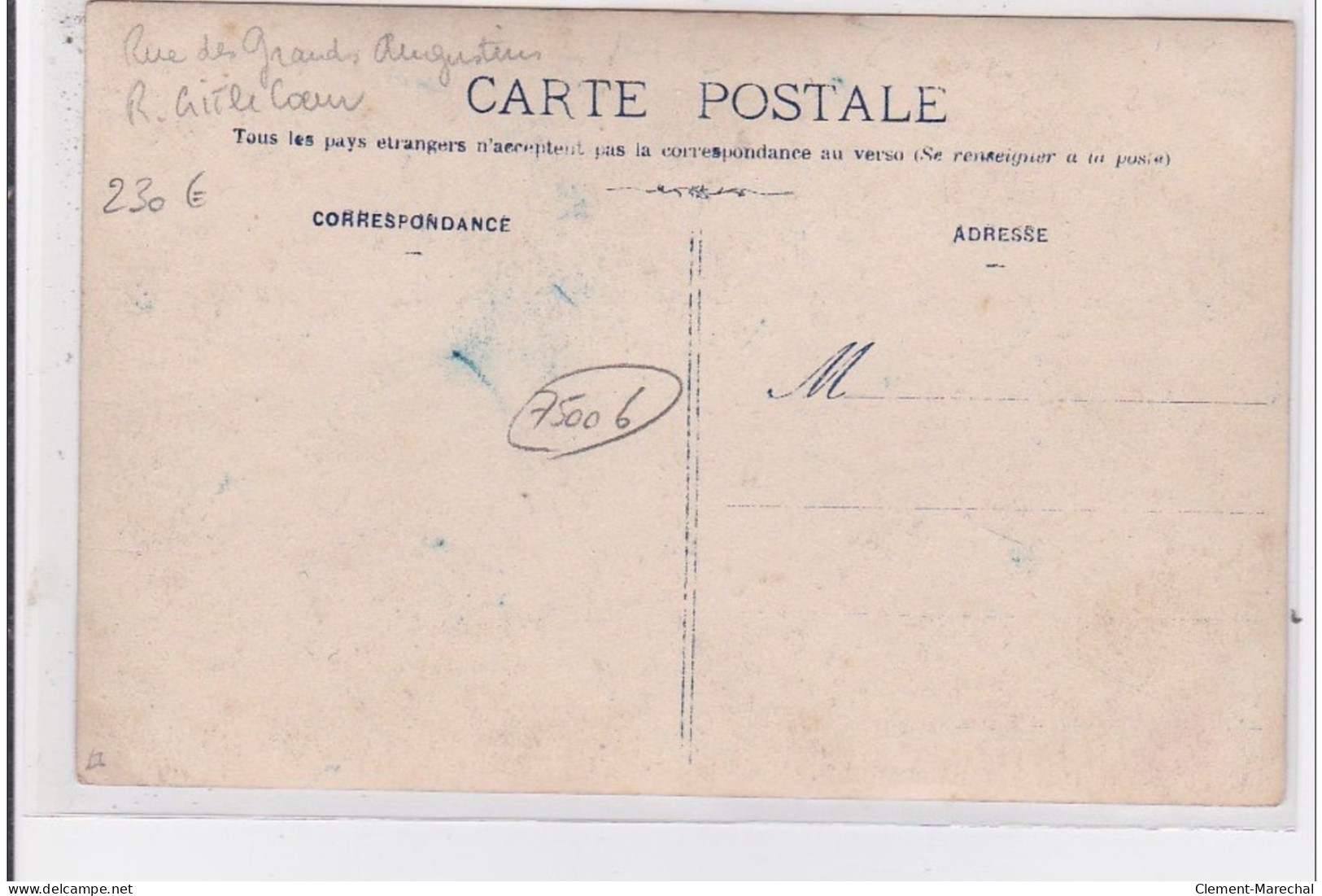 PARIS 6 ème : Carte Photo De L'agence  De La Société De Remorquage Des Batelleries Réunies - Très Bon état - Distretto: 06