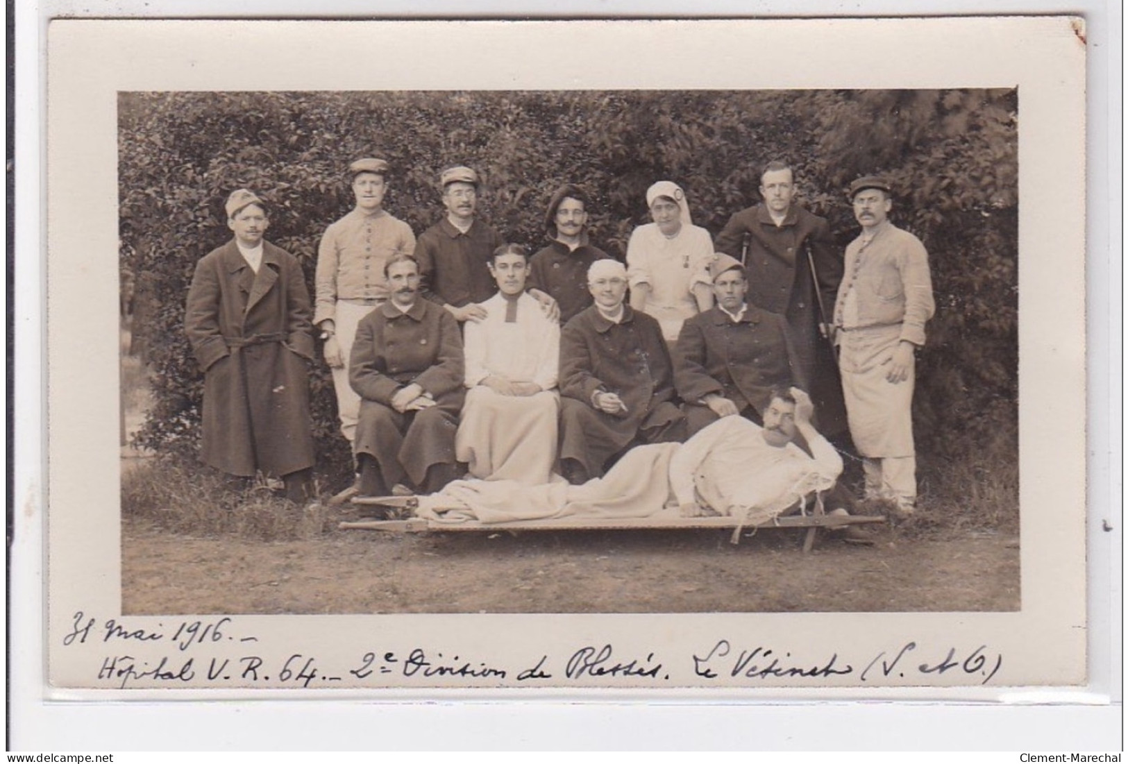 LE VESINET : Carte Photo De Blessés De L'hopital Militaire (division Du Plessis) - Très Bon état - Le Vésinet