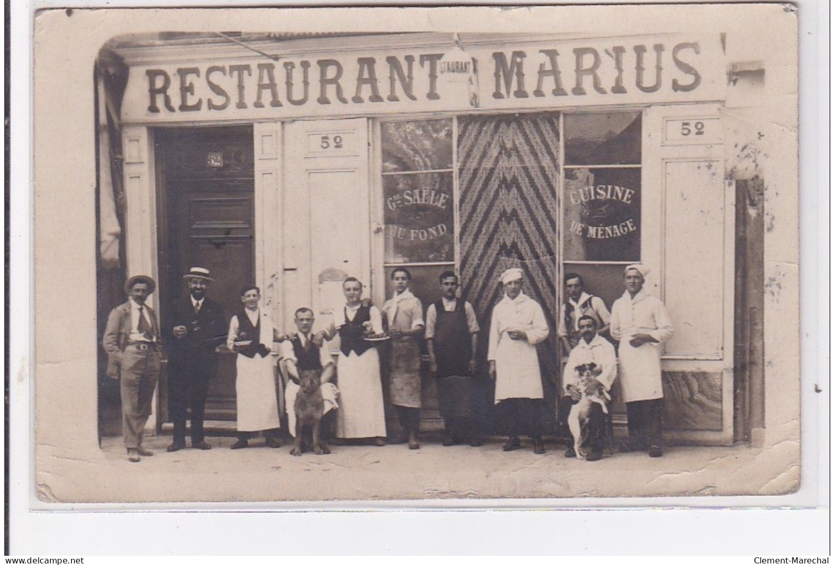 MARSEILLE : Carte Photo Du Restaurant MARIUS - Bon état (un Coin Plié) - Unclassified