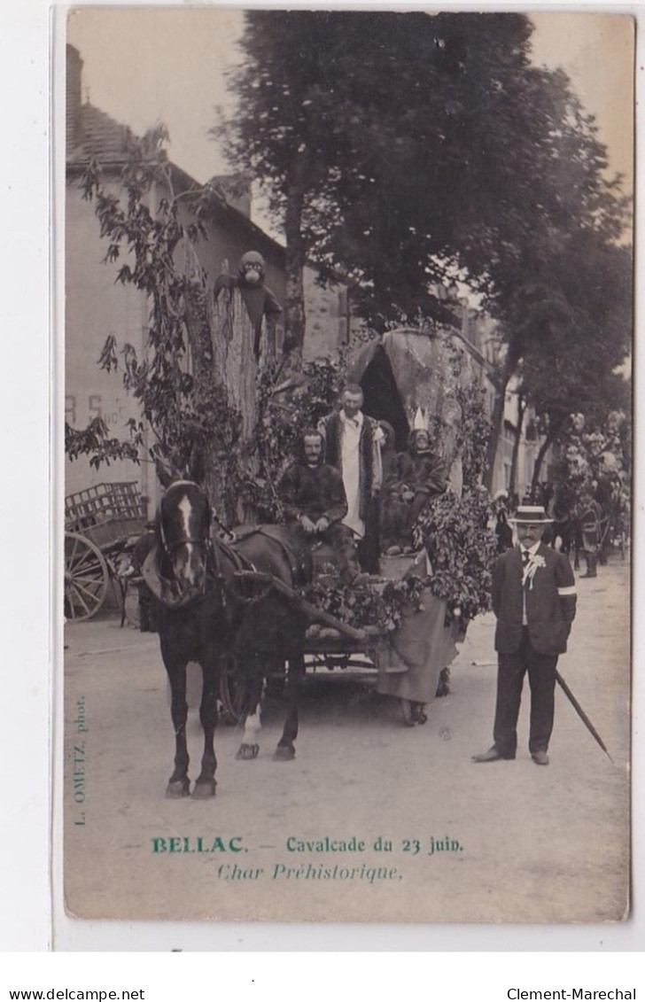 BELLAC : Cavalcade Du 23 Juin - Char Préhistorique - Bon état (2 Petits Trous) - Bellac