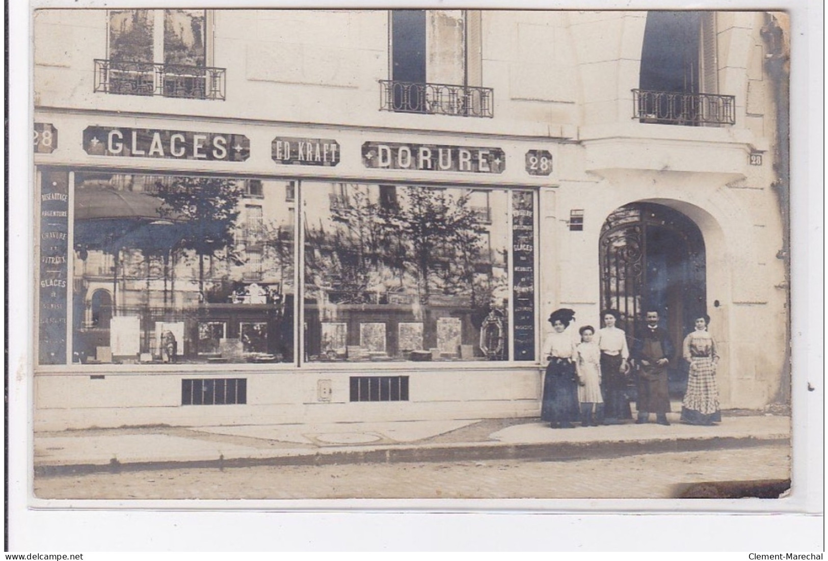 PARIS 12 ème : Carte Photo Du Magasin De Glaces Et Dorures KRAFT Au 28 Rue Charles Beaudelaire - Très Bon état - Arrondissement: 12