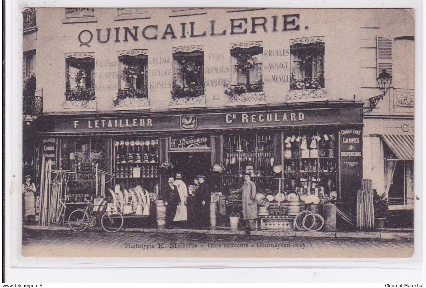 GOURNAY EN BRAYE : Quincaillerie Reculard Et Letailleur - Bon état (un Coin Plié) - Gournay-en-Bray