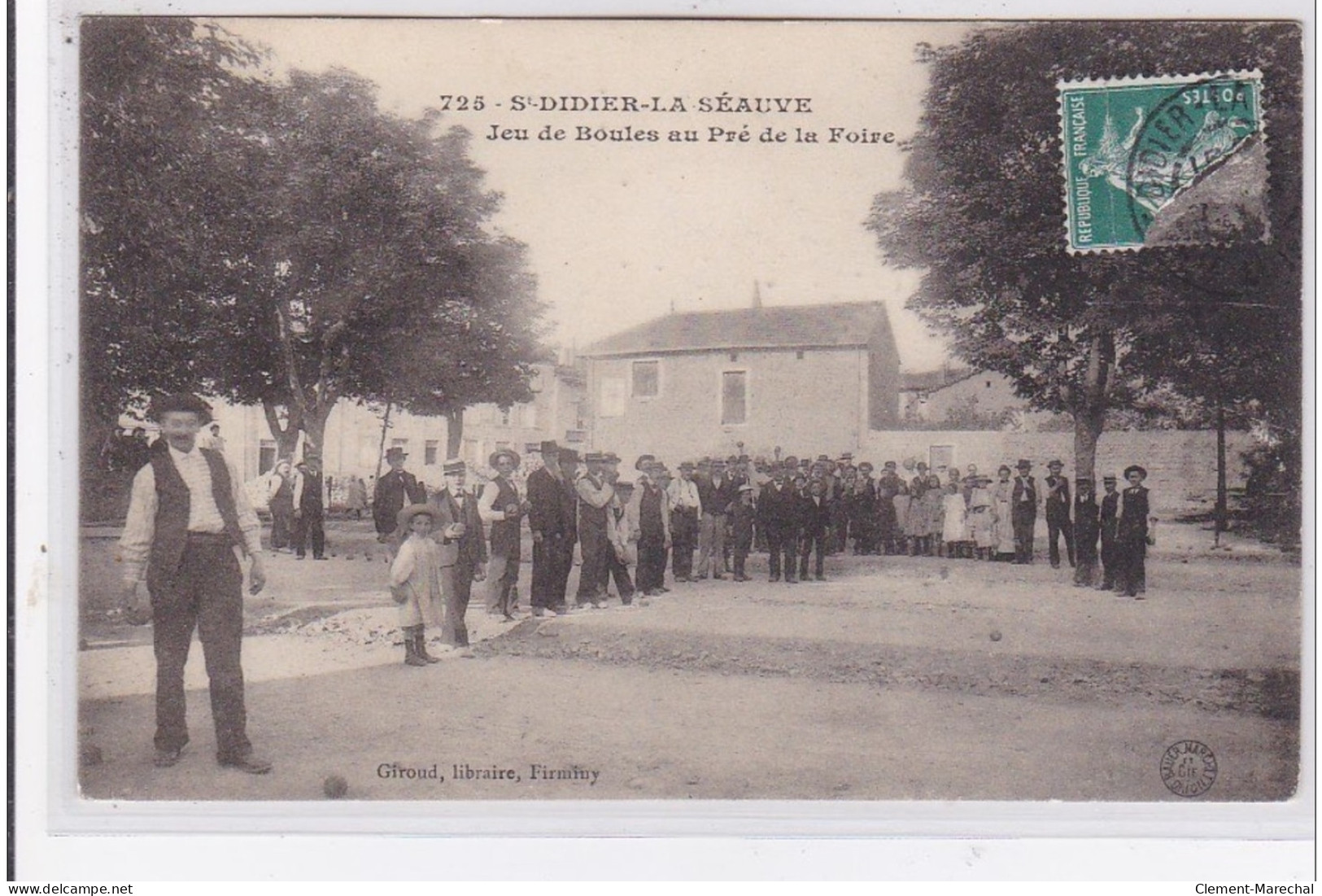 SAINT DIDIER LA SEAUVE : Jeu De Boules Au Pré De La Foire - Bon état (timbre Abimé) - Saint Didier En Velay