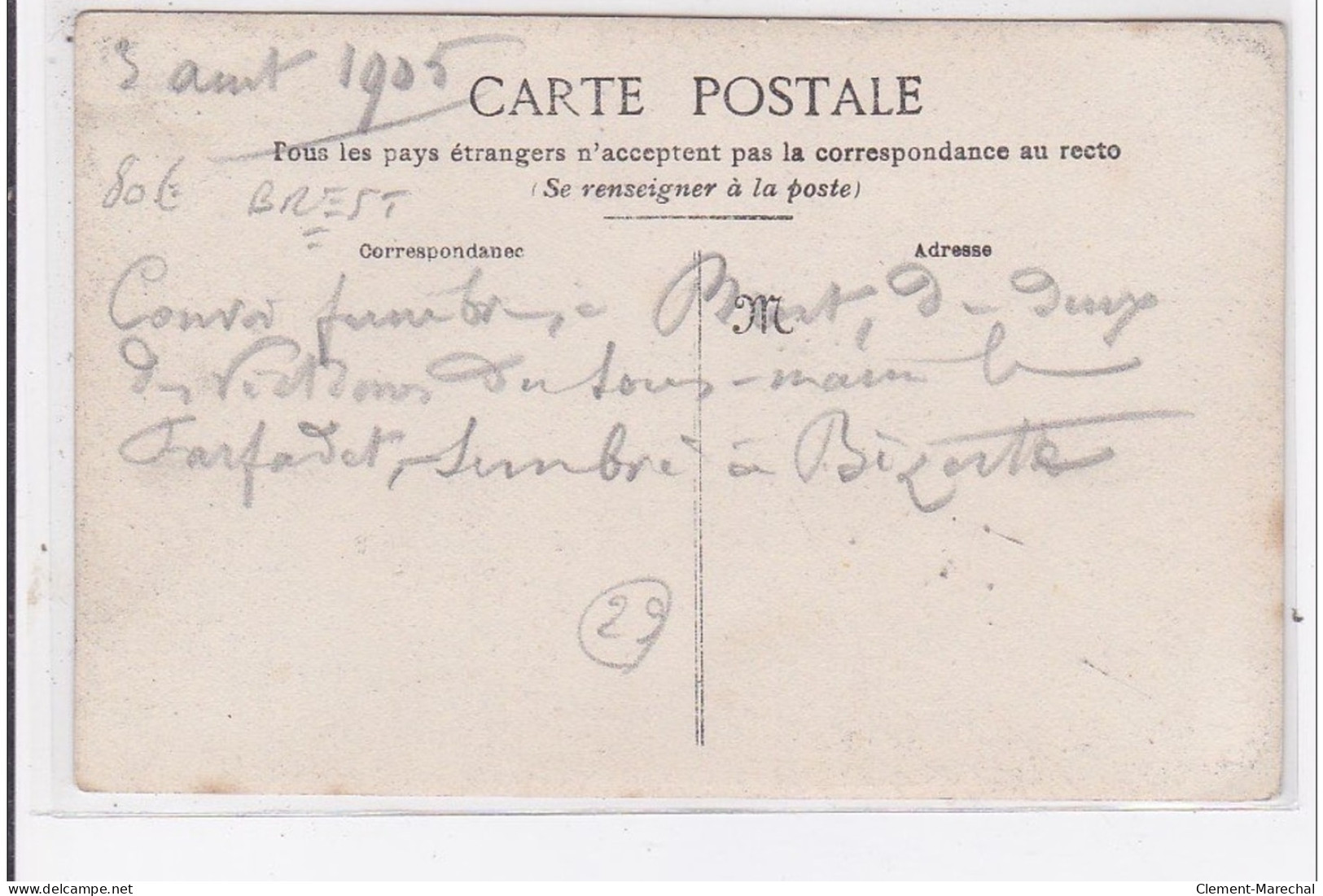 BREST : Carte Photo Du Convoi Funèbre De Deux Victimes Du Sous-marin Le Farfadet 1905 (Tunisie - Bizerte)- Très Bon état - Brest