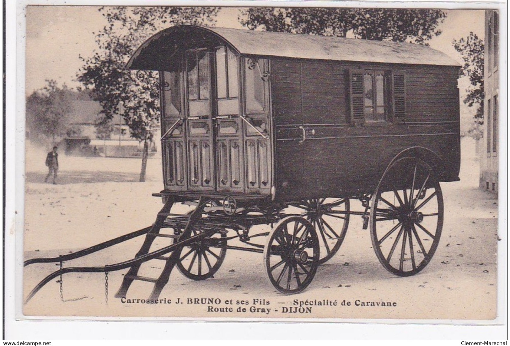 DIJON : Carte Postale Publicitaire Pour La Carrosserie BRUNO Et Fils - Spécialité De Caravane - Bon état (un Petit Pli) - Dijon