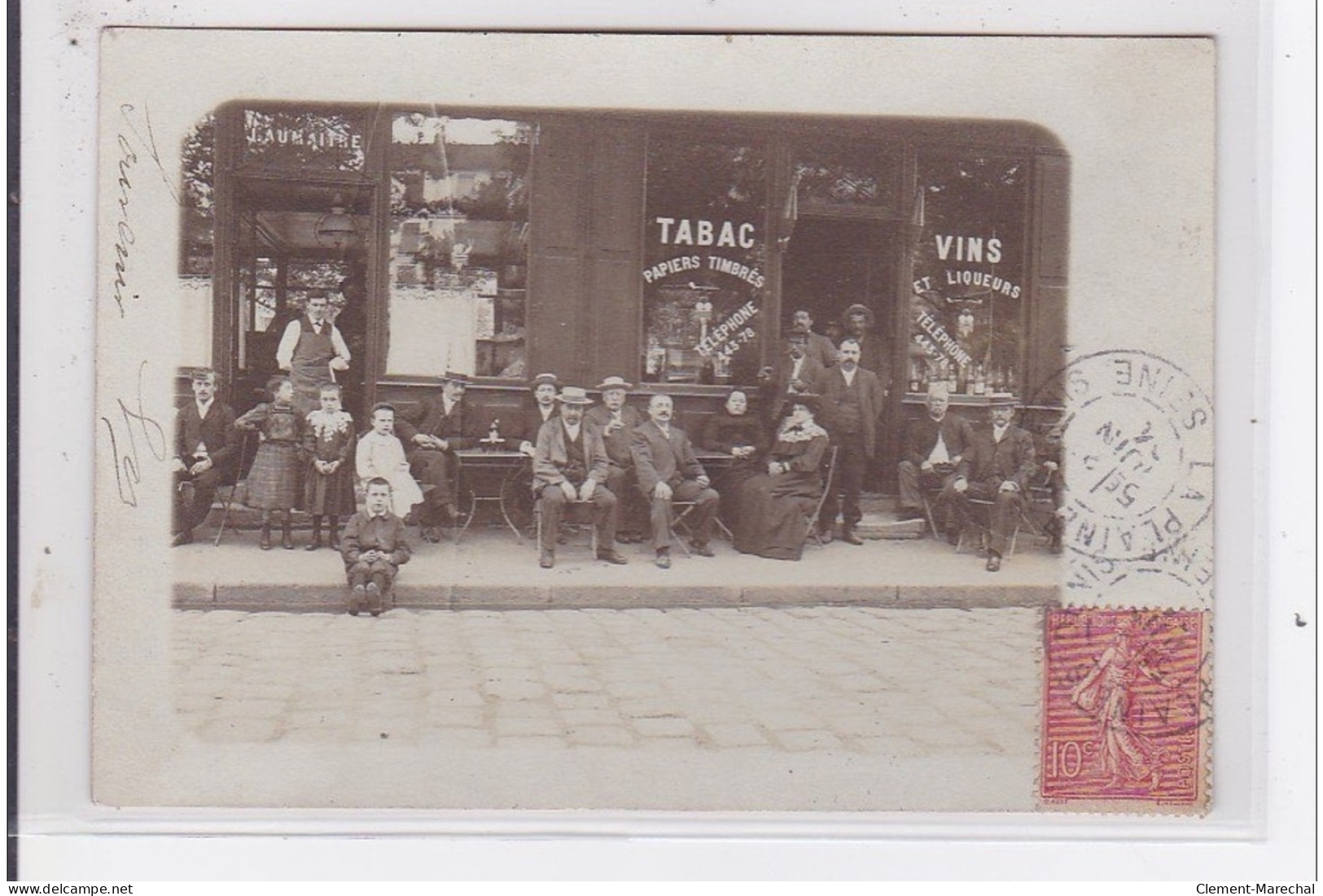 LA PLAINE SAINT DENIS : Carte Photo Du Restaurant AUMAITRE Au 173 Avenue De Paris - état (coupée) - Autres & Non Classés