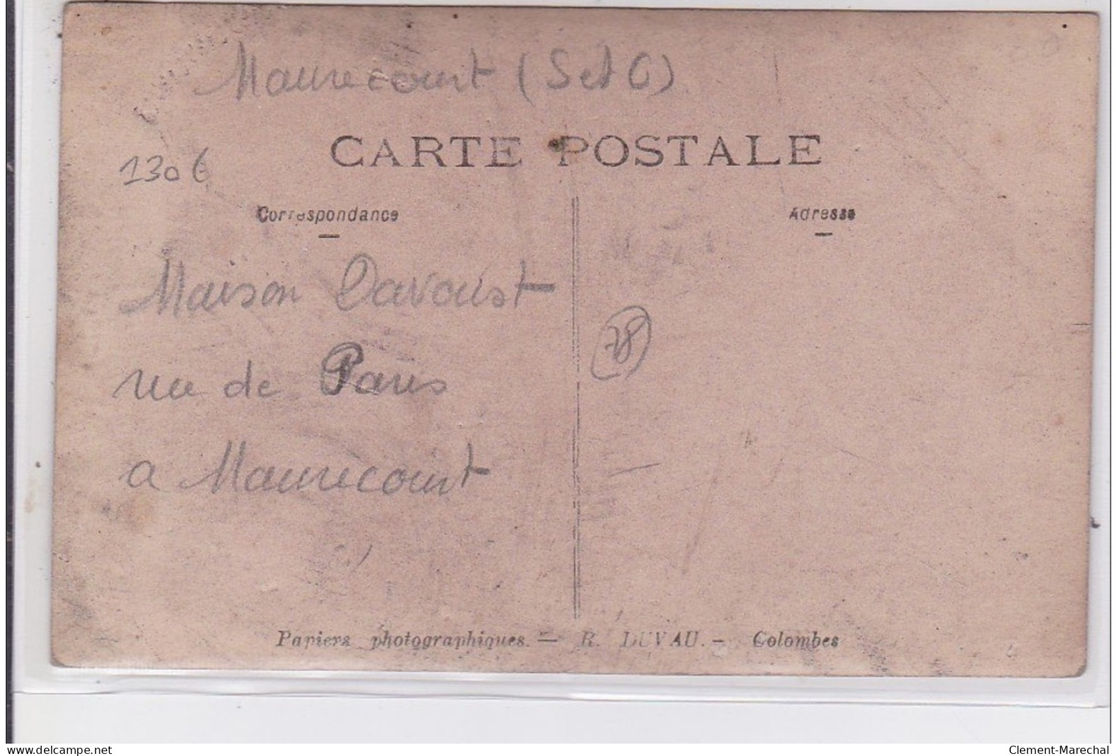 MAURECOURT : Carte Photo De La Maison DAVOUST (rue De Paris) - Très Bon état - Maurecourt