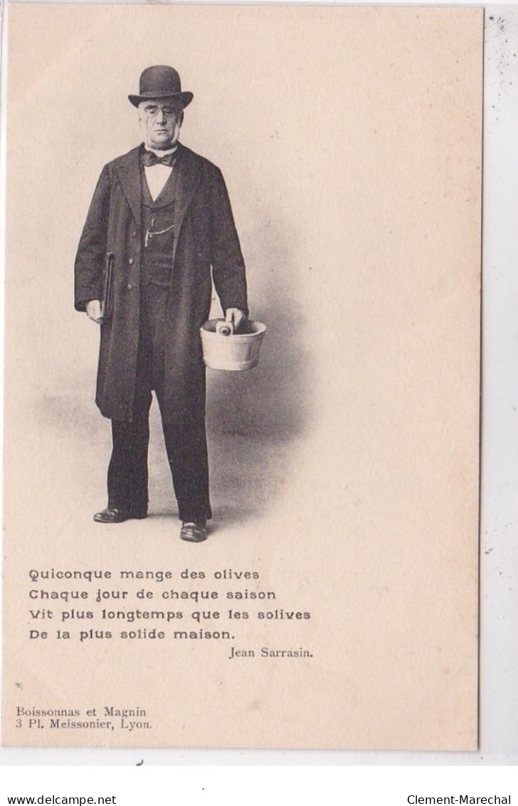 LYON : Carte Postale Publicitaire "Jean Sarrasin - Olives" (magasin Boissonnas Et Magnin) - Très Bon état - Autres & Non Classés