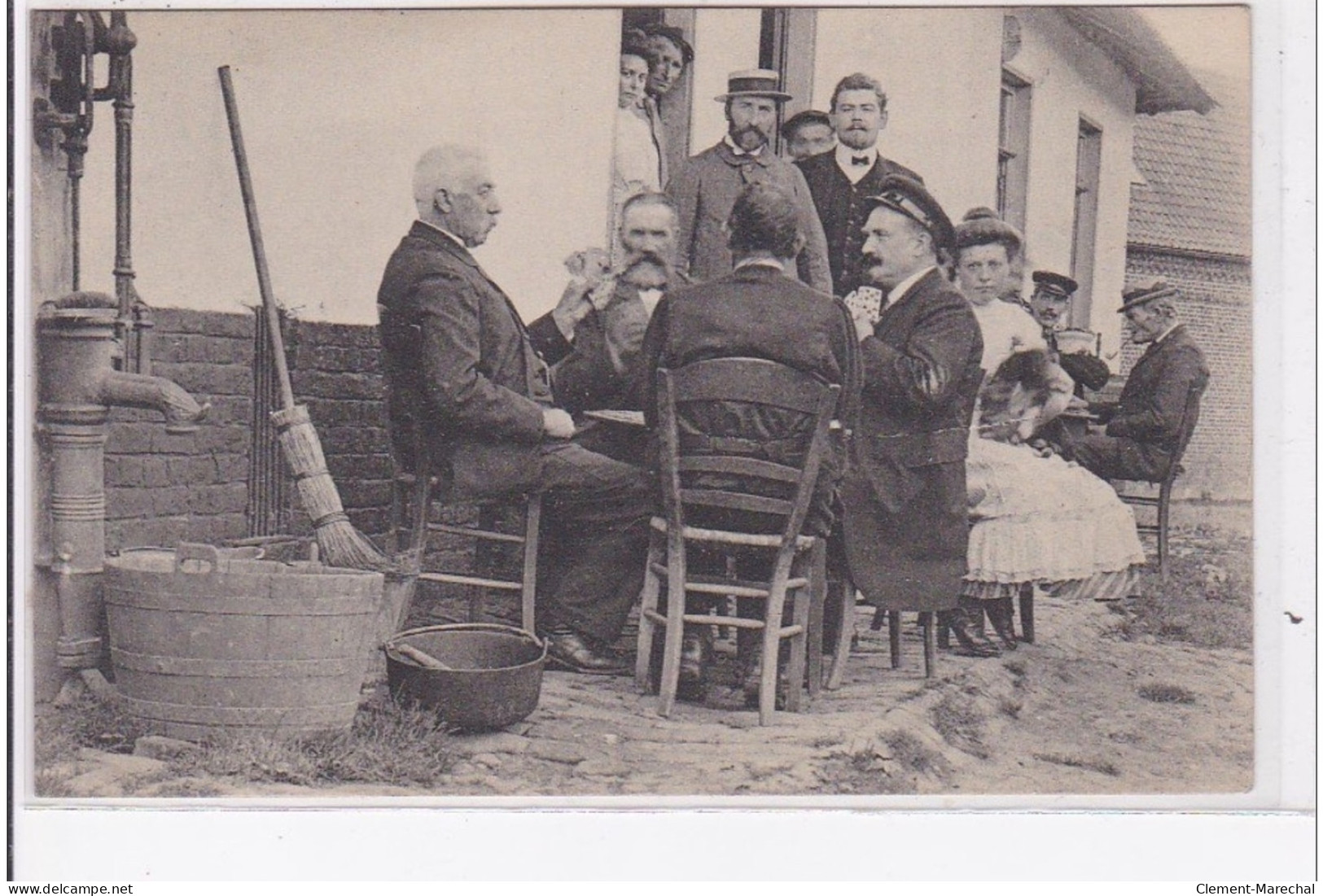 CAYEUX MONCHY : Joueurs De Cartes Au Café En 1912 - Très Bon état - Cayeux Sur Mer