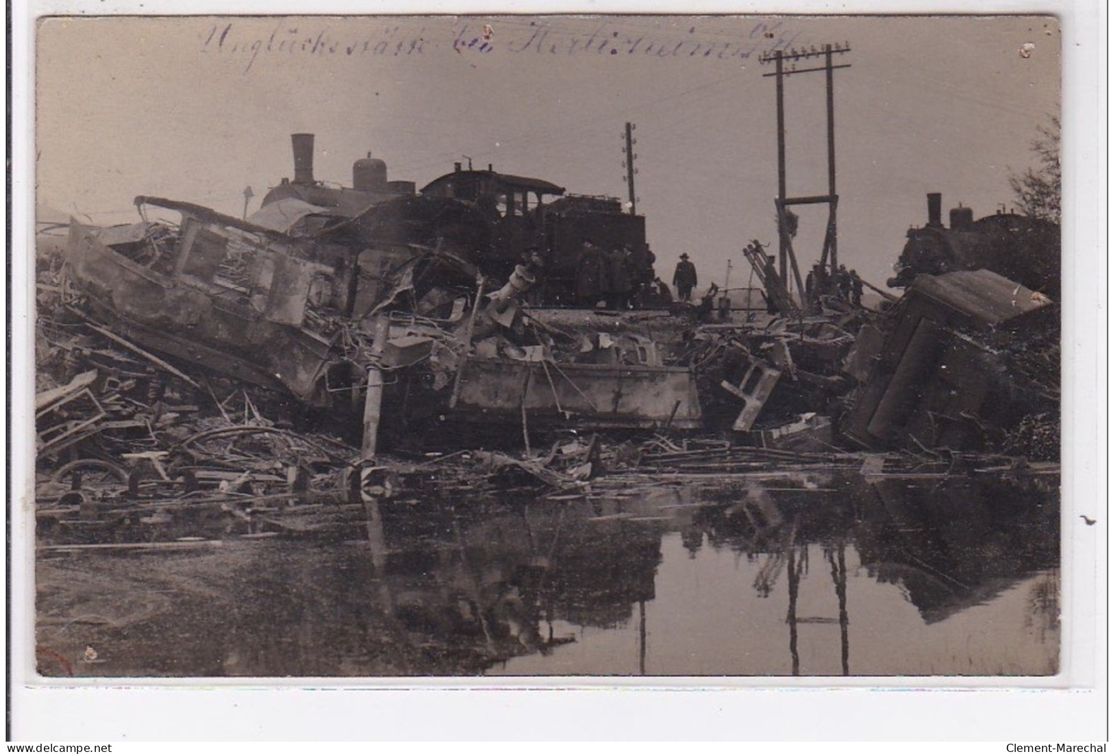 HERLISHEIM : Carte Photo D'un Accident De Train En 1909 - Bon état (trous De Punaise) - Autres & Non Classés