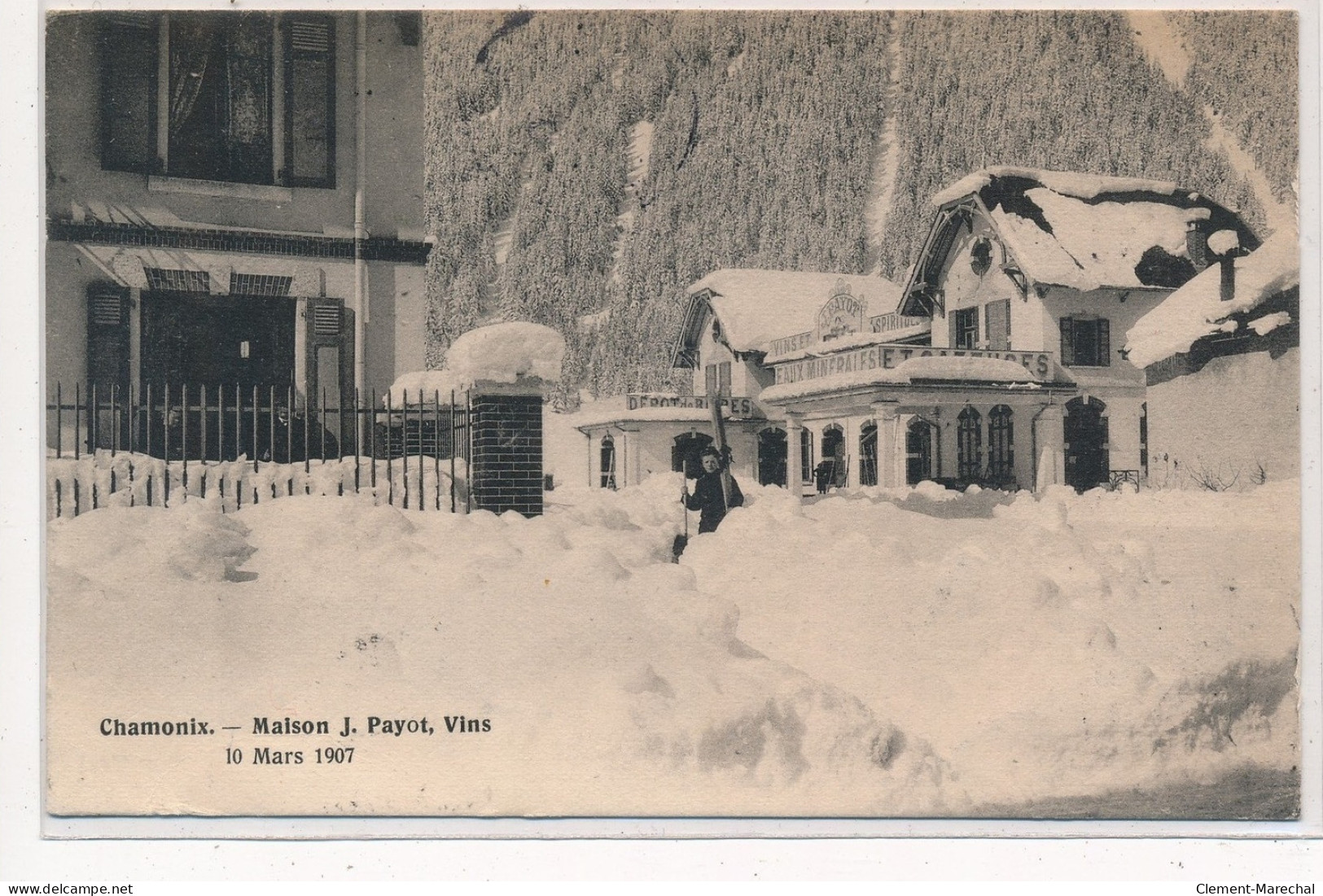 CHAMONIX : Maison J. Payot Vins 10 Mars 1907 - Tres Bon Etat - Chamonix-Mont-Blanc