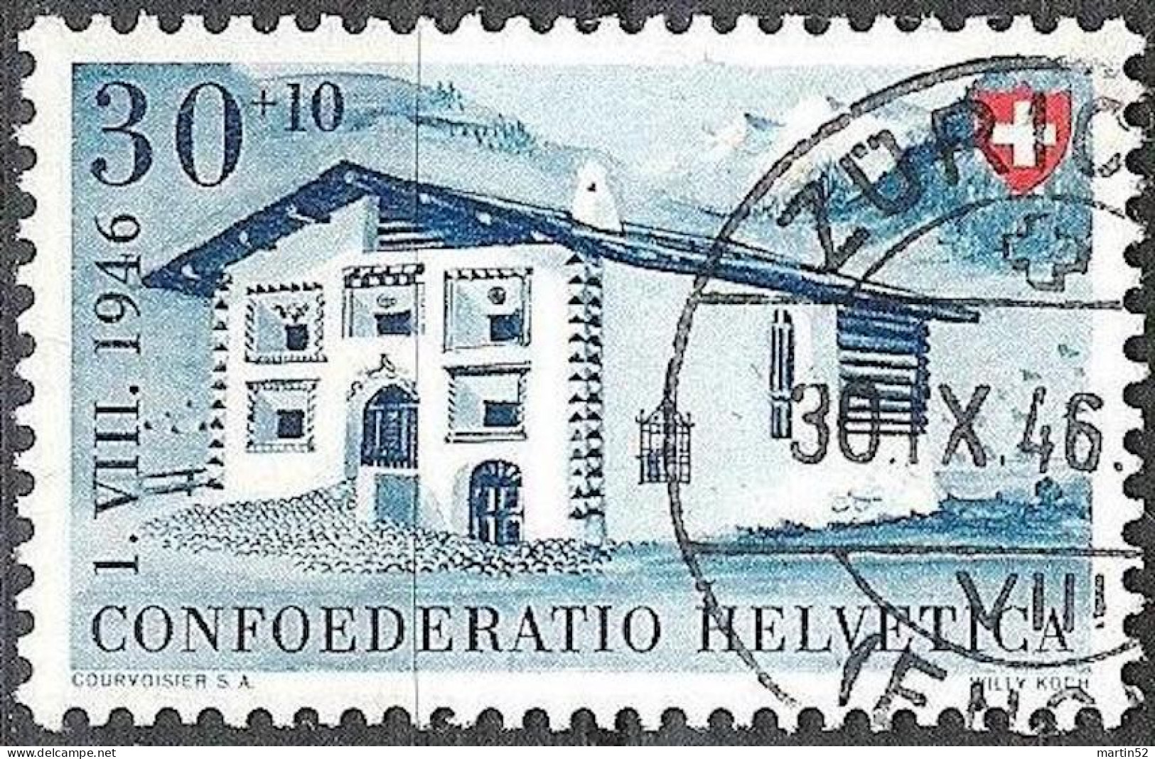 Schweiz Suisse Pro Patria 1946: Engadiner-Haus Zu WII 33 Mi 474 Yv 431 Mit Voll-⊙ ZÜRICH 30.IX.46 (ENGE) (Zu CHF 23.00) - Used Stamps