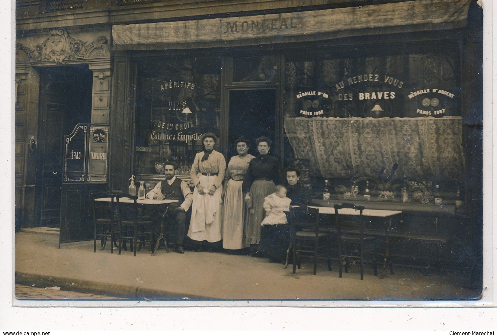 PARIS 10: Café-restaurant "au Rendez-vous Des Braves"marchand De Vins MONGEAL Situé 17 Boulevard De La Chapelle - Etat - Arrondissement: 10