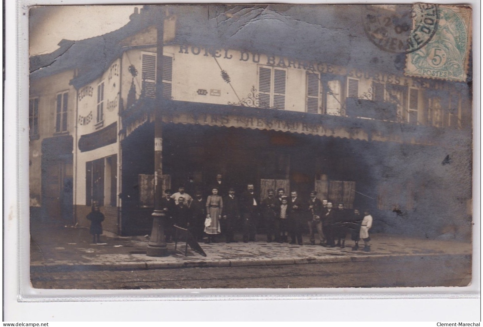 SAINT DENIS : Carte Photo De L'Hotel Du Barrage (rue De Paris) Vers 1910 - Très Bon état - Saint Denis