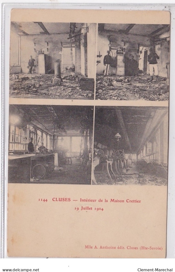 CLUSES : Intérieur De La Maison Crettiez Le 19 Juillet 1904 (horlogerie) - Très Bon état - Cluses