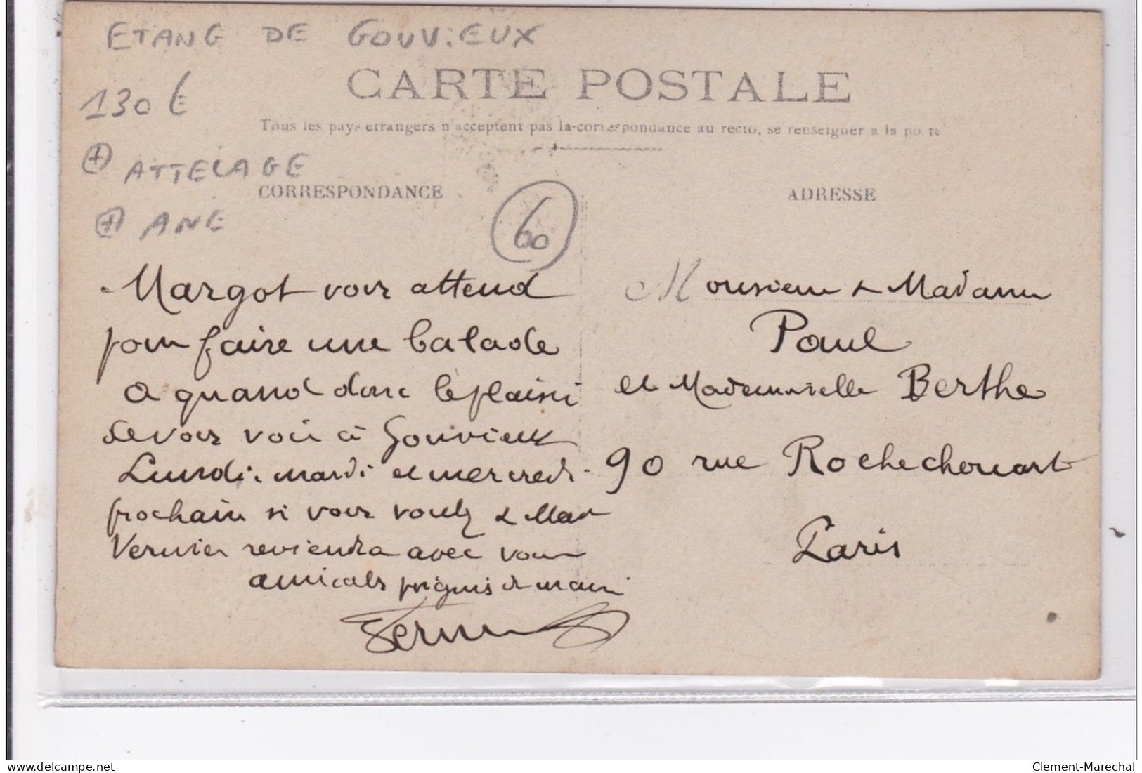 ETANG DE GOUVIEUX : Une Voiture à âne Vers 1910 - Très Bon état - Gouvieux