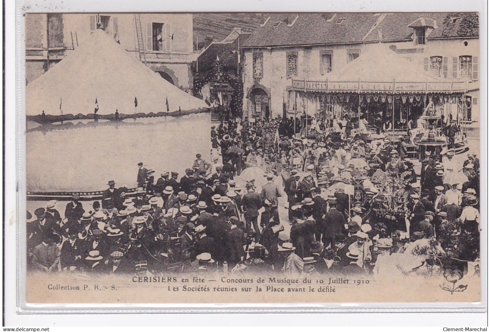 CERISIERS En Fête - Concours De Musique En 1910 (manège) - Très Bon état - Cerisiers