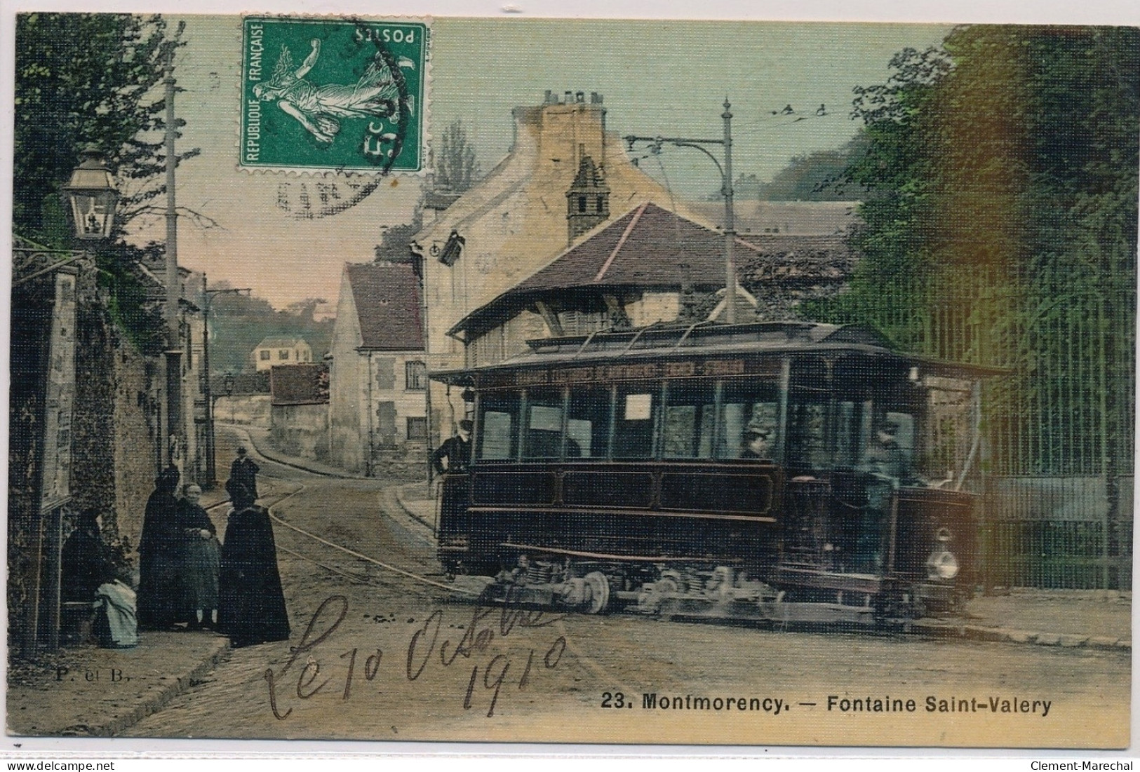 MONTMORENCY : Toilée, Fontaine Saint-Valery Et Le Tramway - état - Montmorency