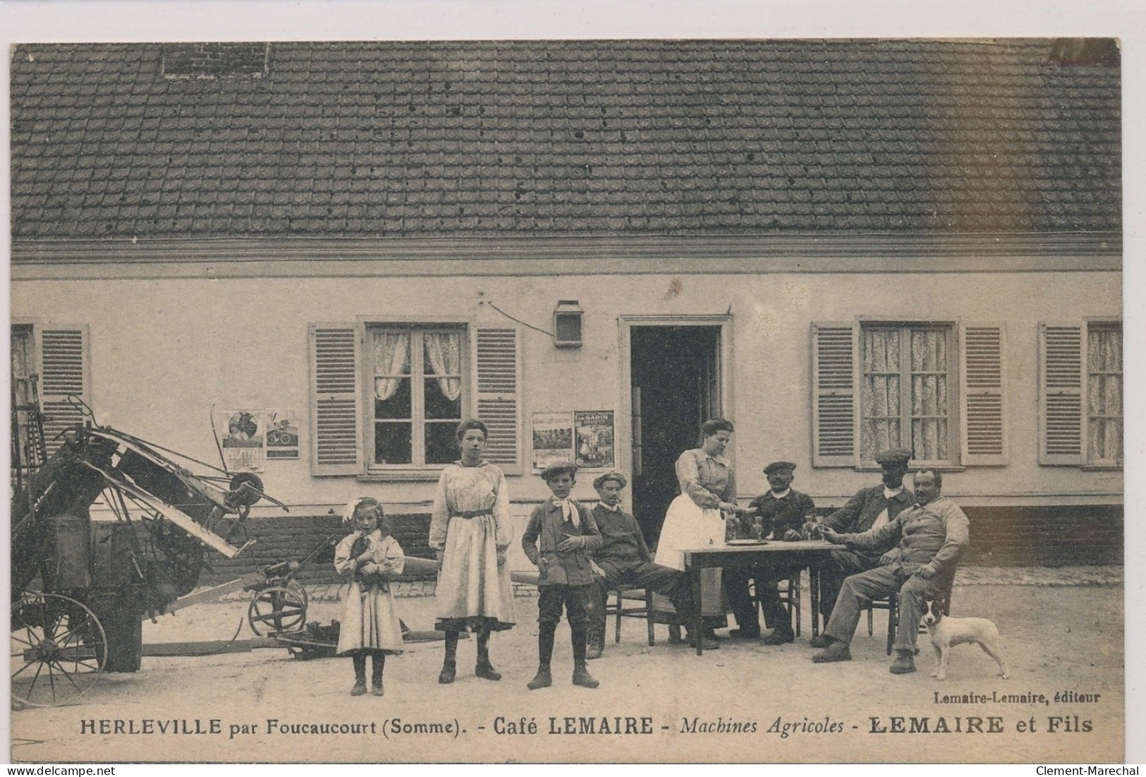 HERLEVILLE : Café LEMAIRE, Machine Agricoles, LEMAIRE Et Fils - Très Bon état - Peronne