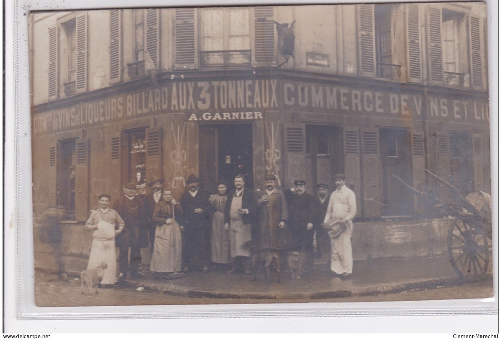 SAINT OUEN : Carte Photo Du Café Restaurant """"aux 3 Tonneaux"""" Au 44 Rue Des Rosiers - Très Bon état - Saint Ouen